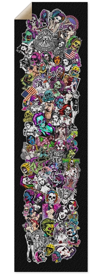 Zombie punk girls stickers pattern