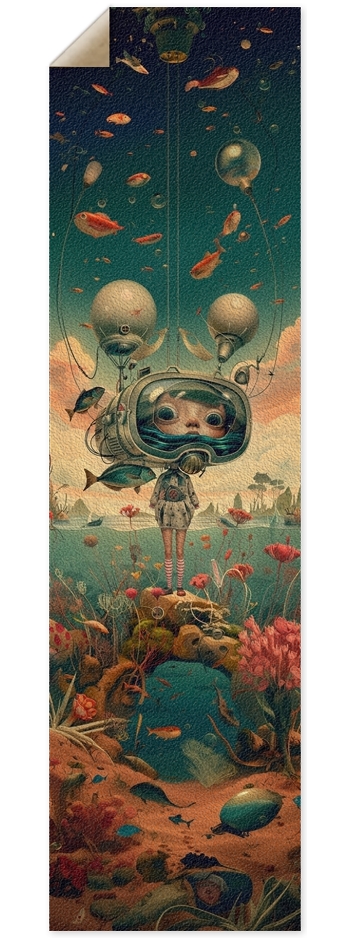 Bubble kid in space art