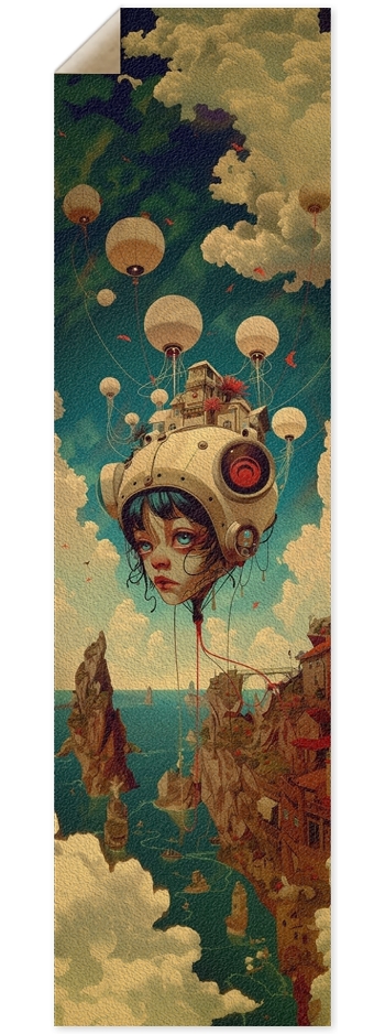 Cyborg head girl illustration