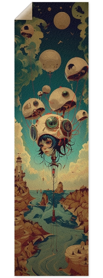 Cyborg head girl art illustration