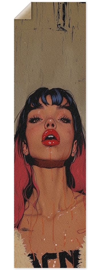 Sexy rock comic girl skateboard