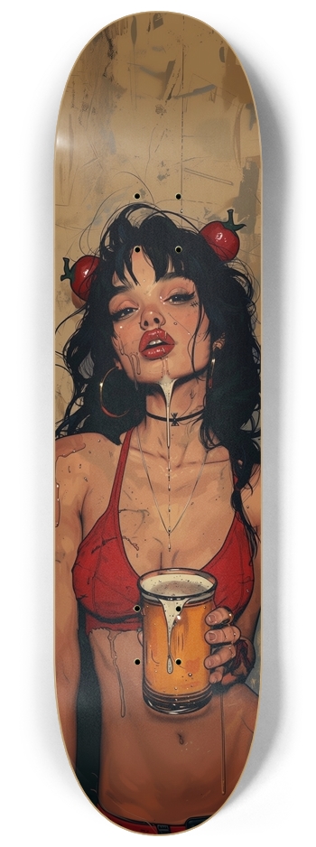 Bikini beer punk girl skateboard