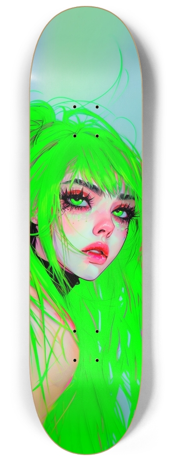 Anime cyber neon girl illustration
