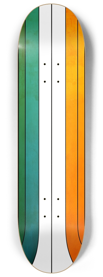 (White is transparent) Vintage custom skateboard