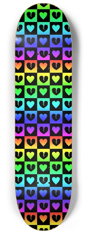 Rainbow Pride Love Heart Checkers