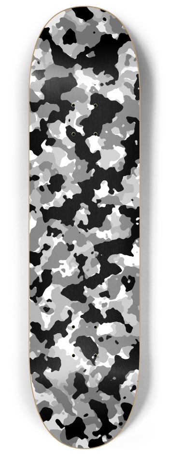 Camo with Opaque Black 8-1/4 Skateboard Deck