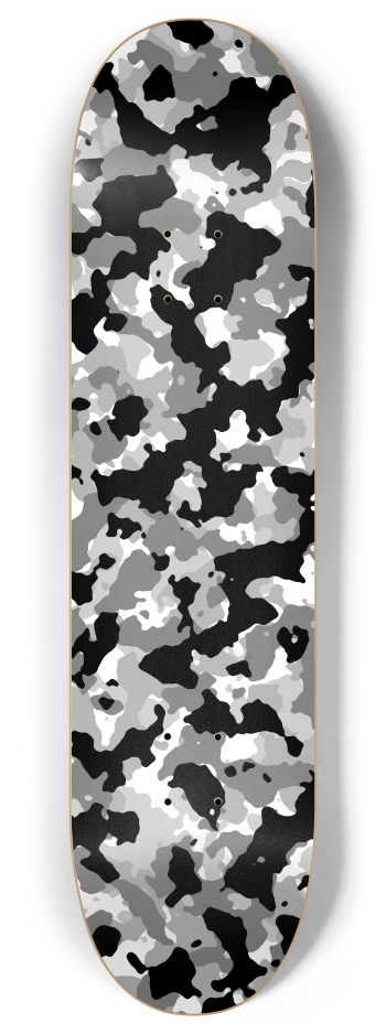 Camo with Opaque Black 8 Inch Skateboard Deck