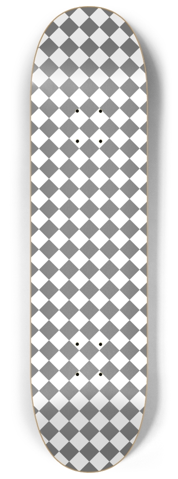 Diagonal Checkerboard (Transparent Squares) 8-1/4 Skateboard Deck
