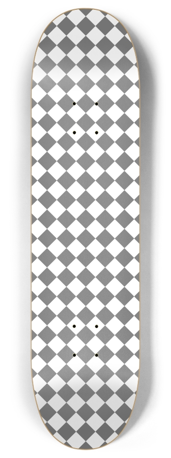 Diagonal Checkerboard (Transparent Squares) 8 Inch Skateboard Deck