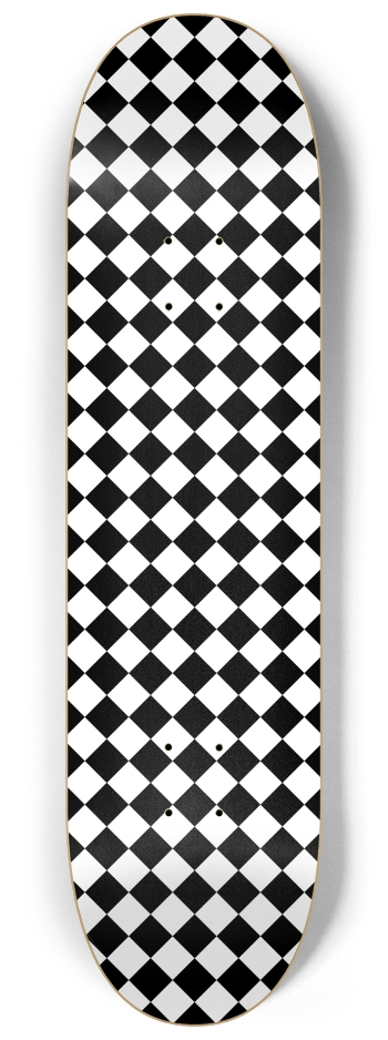 Diagonal Checkerboard (Transparent Squares) 8-1/4 Skateboard Deck