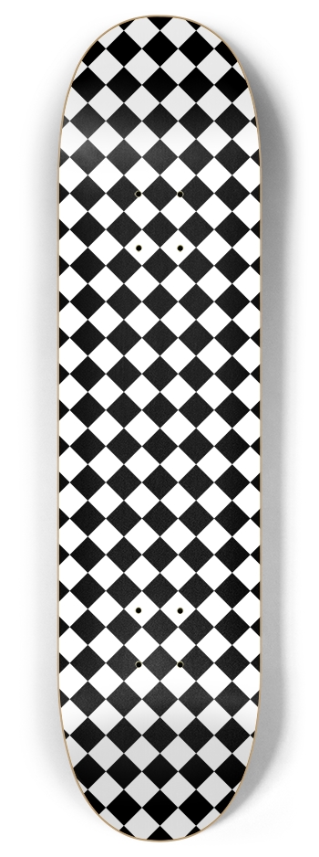 Diagonal Checkerboard (Transparent Squares) 8 Inch Skateboard Deck