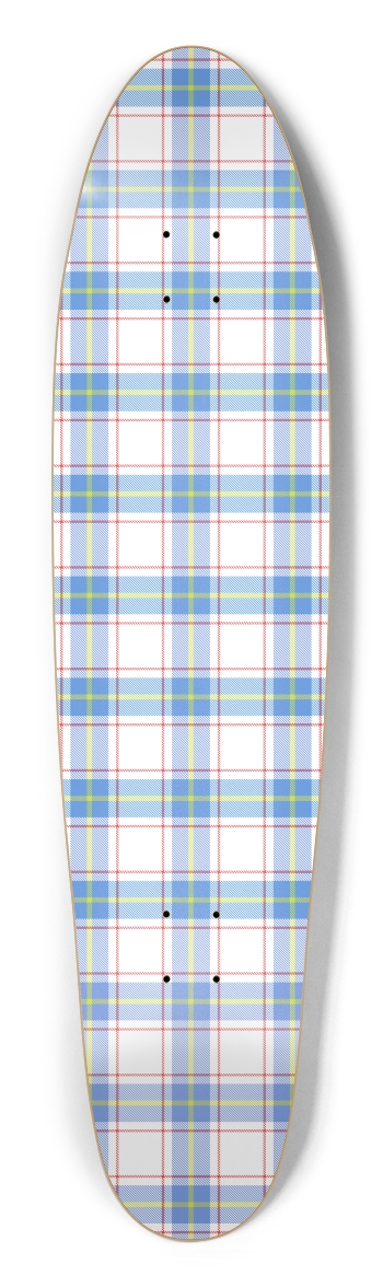 Plaid (Colored Transparent) Longboard Shape