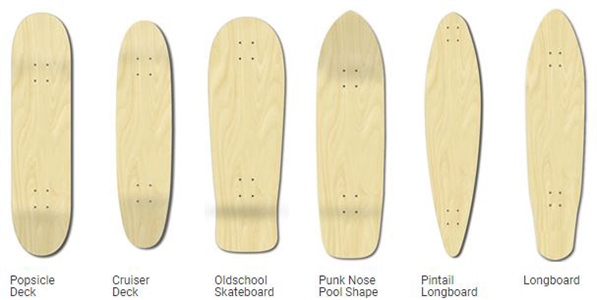 Custom Deck Sizes : Mind Body Soul SK8 Shop | Custom Skateboard Shop