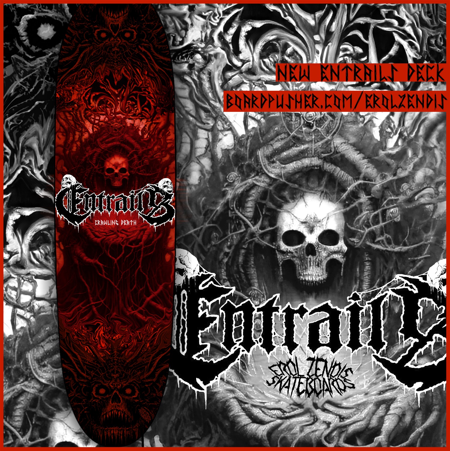 Entrails Pattern ENTRAILS : EROL ZENDIS SKATEBOARDS | Custom Skateboard Shop