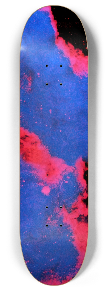 Blue and Pink Smoke 8 Inch Skateboard Deck