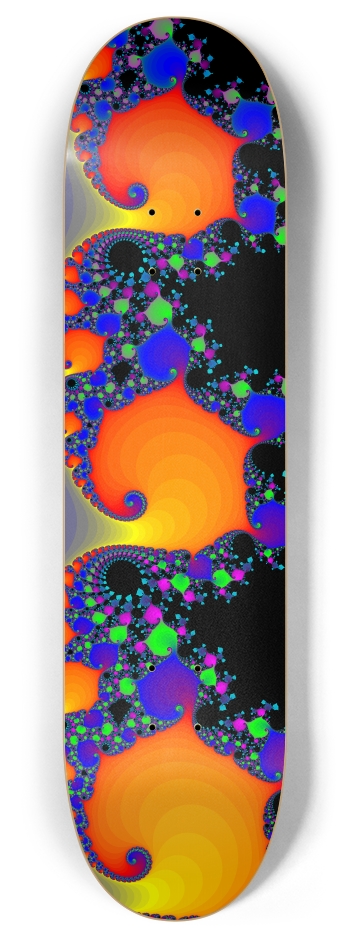 Psychedelic Fractal Pattern 8 Inch Skateboard Deck