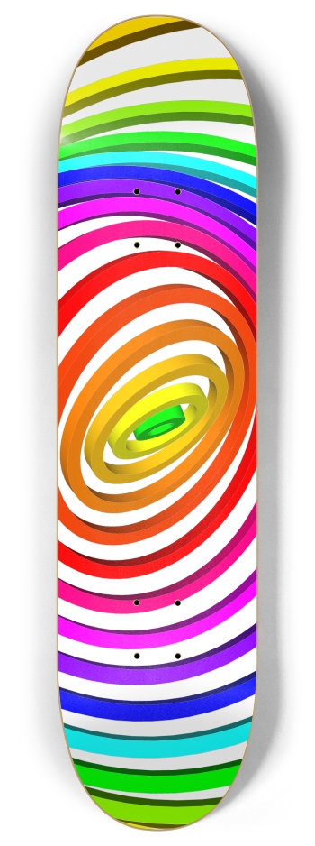 Abstract Concentric Circles 8 Inch Skateboard Deck