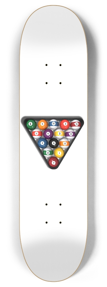 Billiards / Pool Balls 8 Inch Skateboard Deck