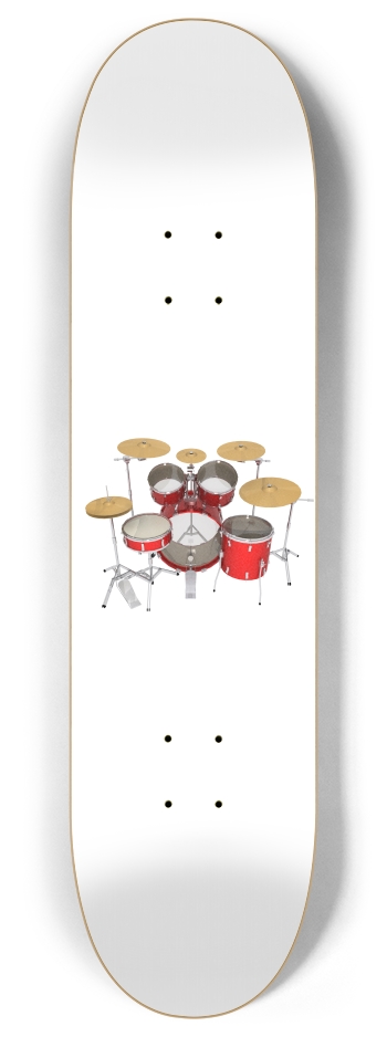 Red Drum Kit 8 Inch Skateboard Deck