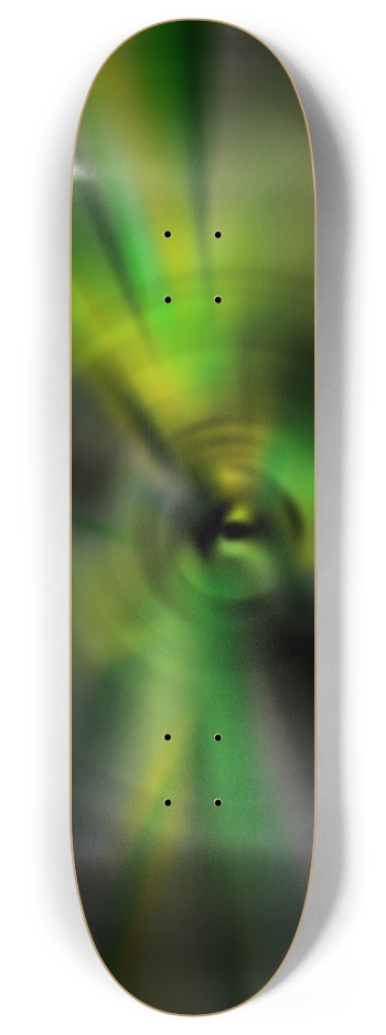 Green and Yellow Spiral 8 Inch Skateboard Deck