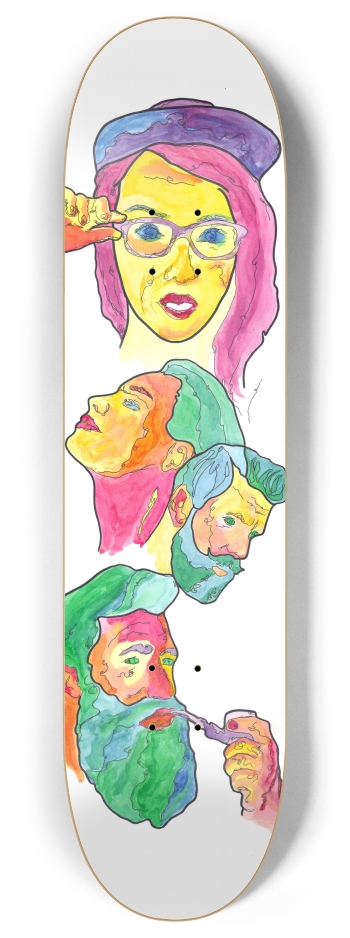 Watercolor  8 Inch Skateboard Deck