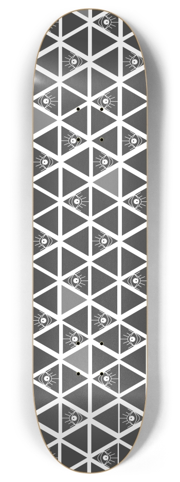 Triangle Eyes Pattern 8 Inch Skateboard Deck
