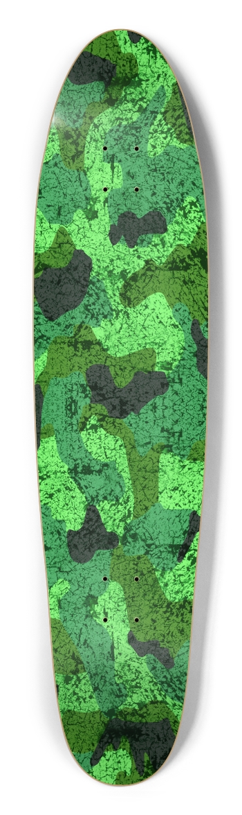 QuietYell Camo 01, Green Longboard Shape