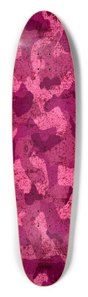 QuietYell Camo 05, Pink Longboard Shape