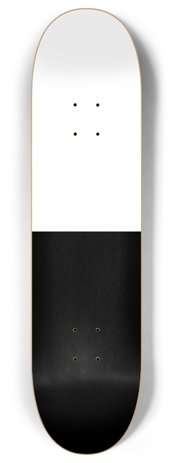 Split half black 8 Inch Skateboard Deck