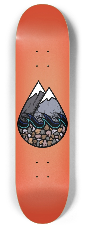 Raindrop Mountain 8 Inch Skateboard Deck