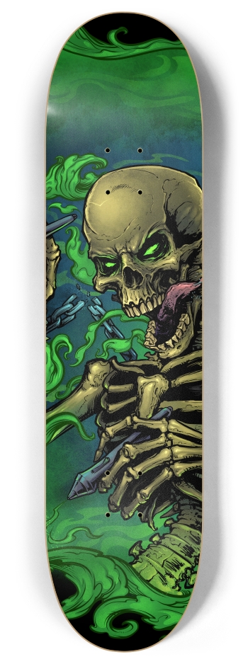 Airbrush Skeleton 8 Inch Skateboard Deck