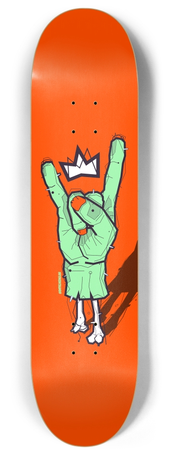Dead Man's Hand, Red 8 Inch Skateboard Deck