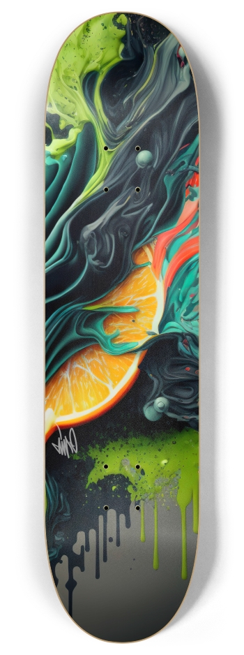 A fruits dream dream 1 . www.rhinosaurarts.com 8 Inch Skateboard Deck
