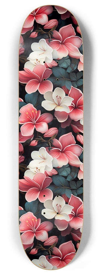 Pink Plumeria 1 8 Inch Skateboard Deck