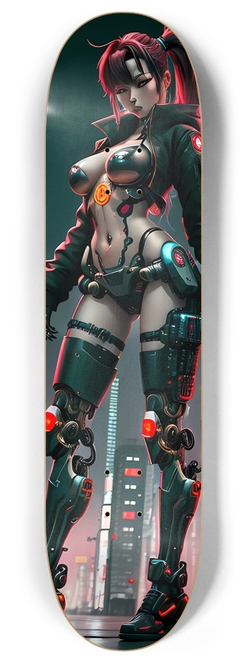 Cyberpunk Tokyo Girl 5 8 Inch Skateboard Deck