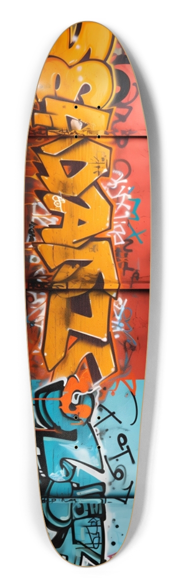 AI Generated Graffiti 1 Longboard Shape