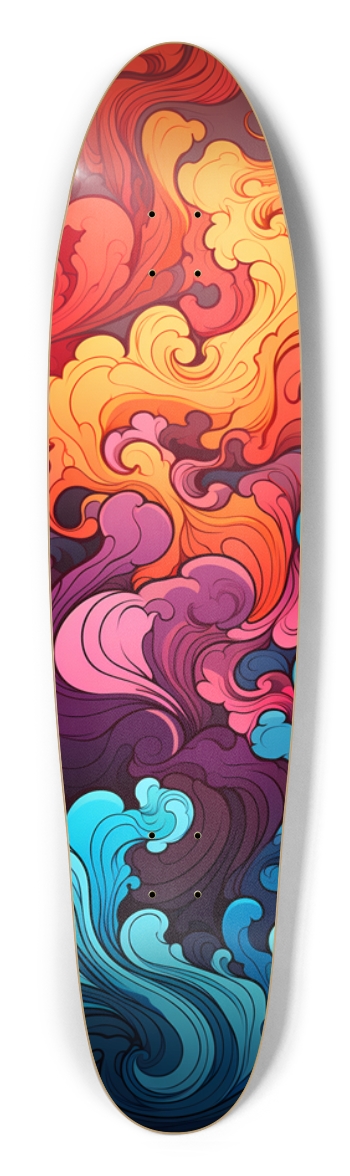 Rainbow Smoke Longboard Shape