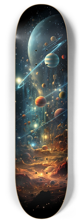 Outer Space Scene 3 8 Inch Skateboard Deck
