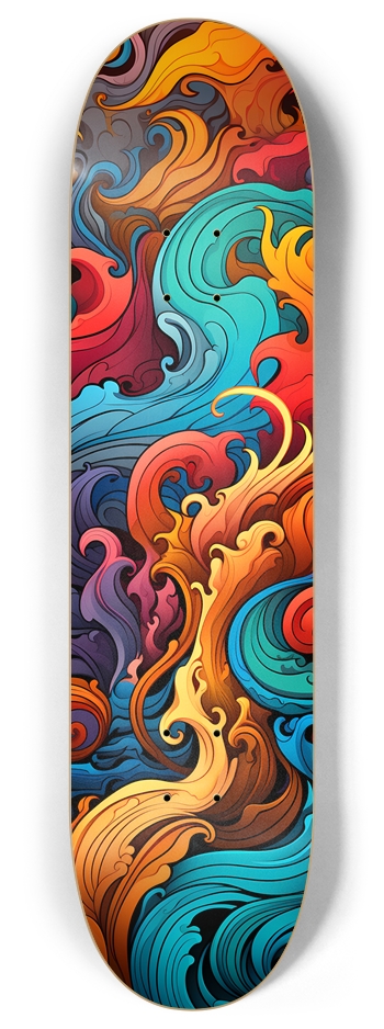 Rainbow Waves 8 Inch Skateboard Deck