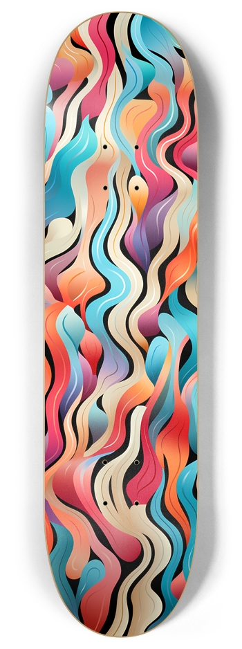Colorful Waves 8 Inch Skateboard Deck