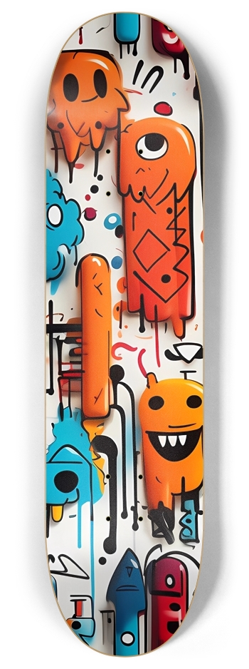 Weird AI Graffiti 2 8 Inch Skateboard Deck