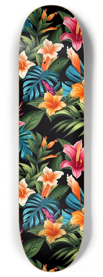 Hawaiian Flowers 1 8 Inch Skateboard Deck