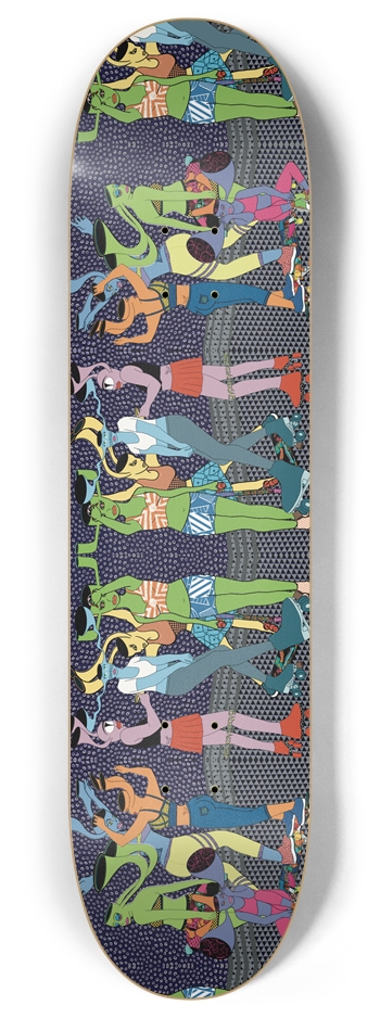 Galactic Glide: Celestial Skaters 8 Inch Skateboard Deck