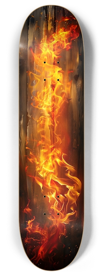 Fire on wood deck 8 Inch Skateboard Deck