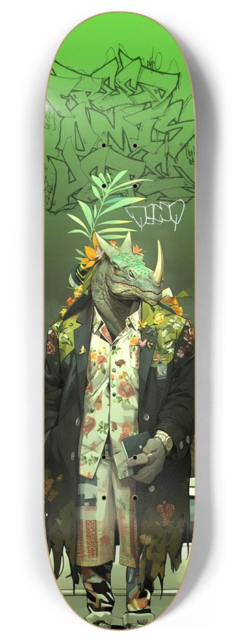 Rhinosaurs green  (Freedom is here) 8 Inch Skateboard Deck