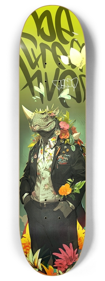 Rhinosaurs yellow. (be creative) 8 Inch Skateboard Deck