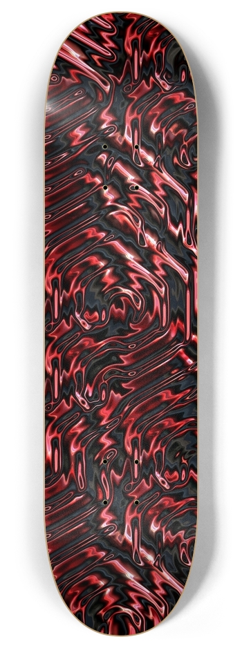 Red Waves 8 Inch Skateboard Deck