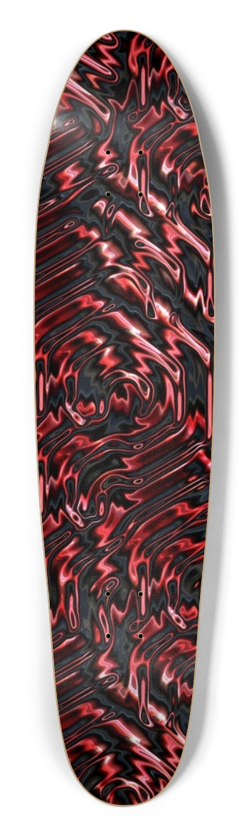 Red Waves Longboard Shape
