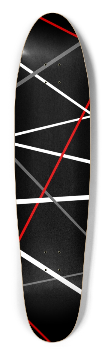 Black with Lines Longboard Shape