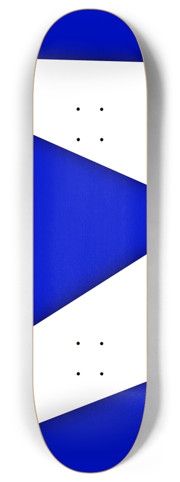 Blue and White 8 Inch Skateboard Deck